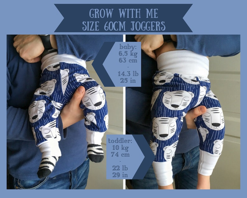 Grow with me pants sewing PATTERN baby joggers easy pdf Etsy