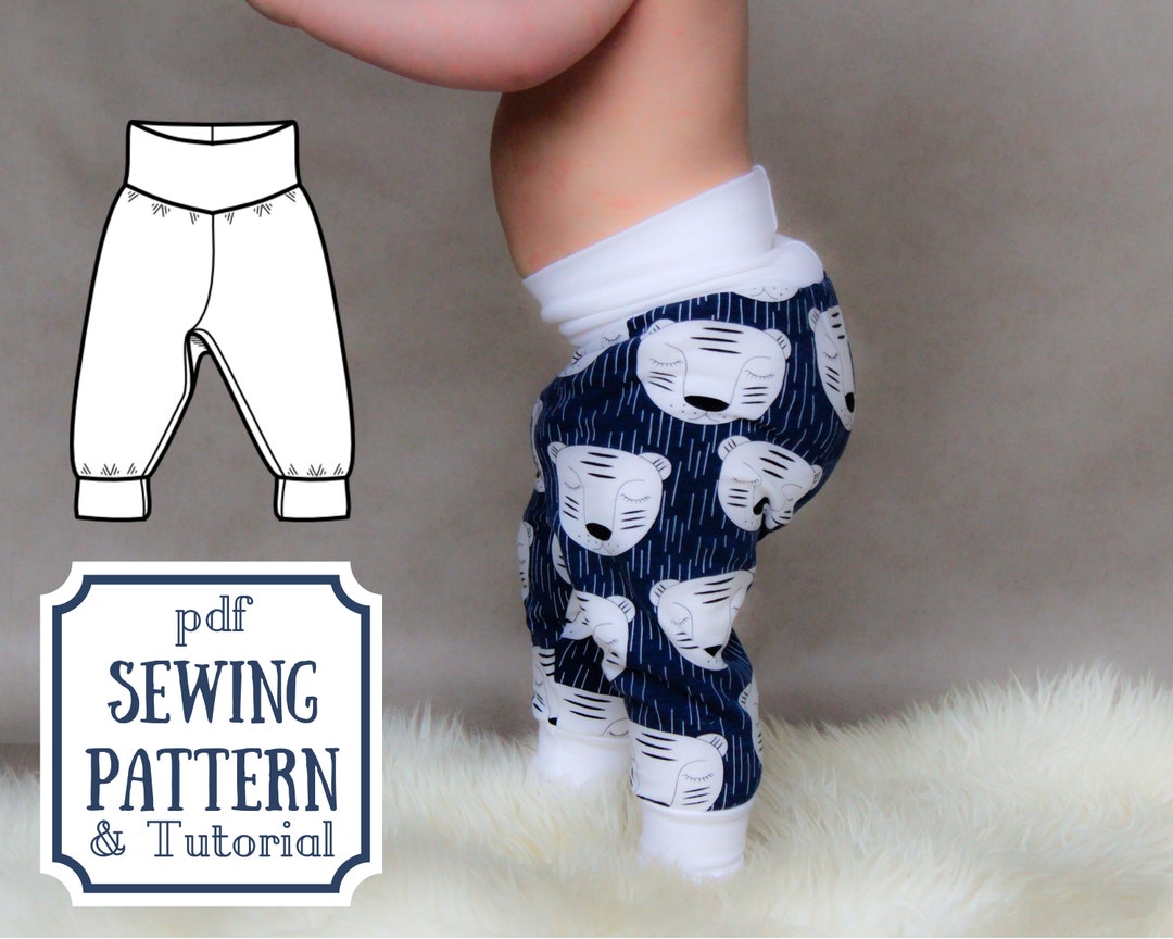 Grow With Me Pants Sewing PATTERN Baby Joggers Easy Pdf Sewing Pattern