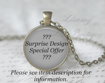 Literary Quote Necklace or Keyring, Surprise Author Design