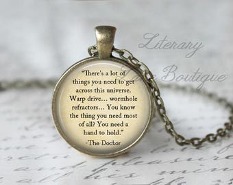 Doctor Who Quote Necklace or Keychain, Handmade Time Lord Jewelry