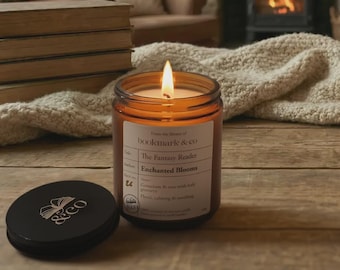 Rose & Geranium - The Fantasy Reader Candle - Hand-poured Cocosoy wax