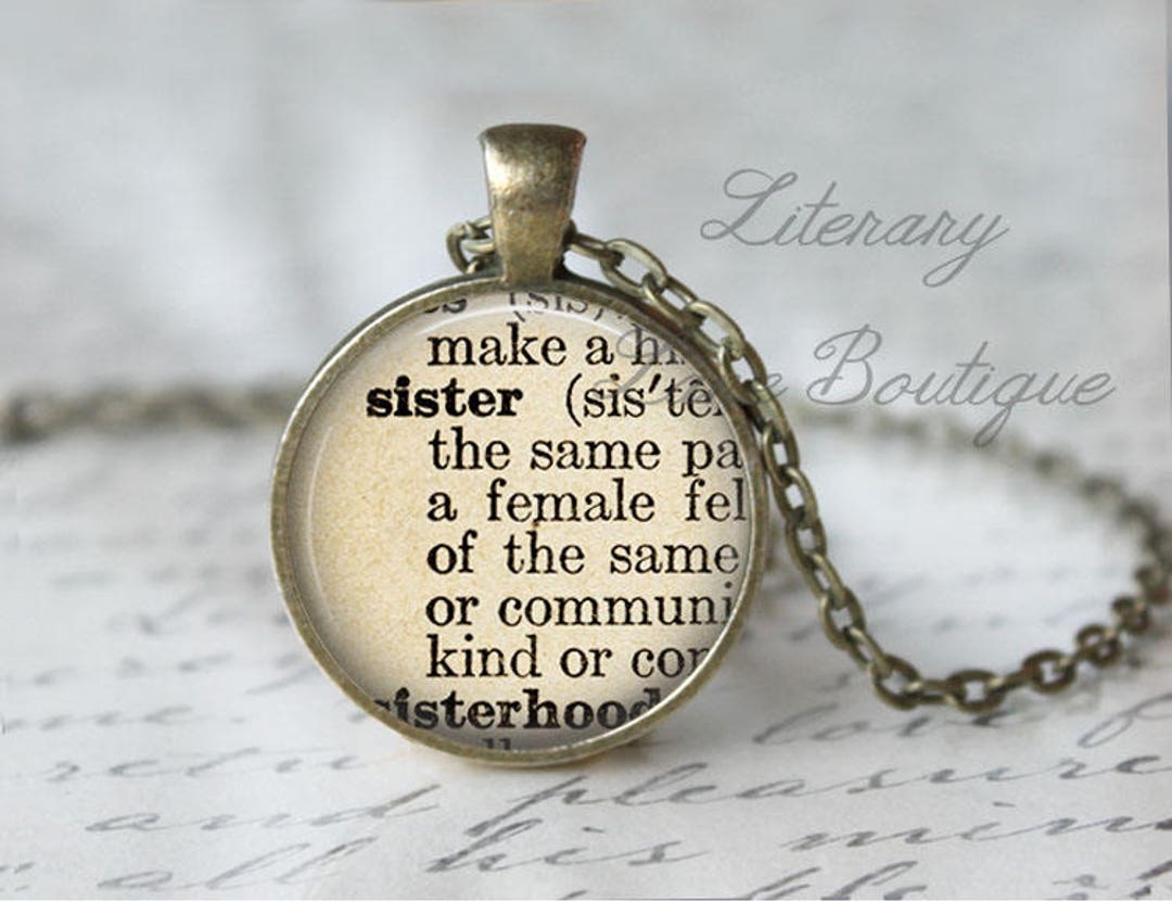 Sister, Dictionary Definition Quote Necklace or Keyring, Keychain. Etsy