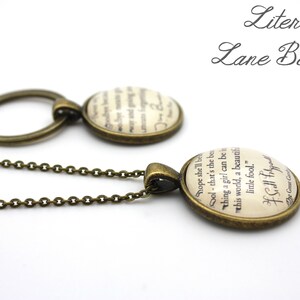 John Steinbeck, 'A Loving Woman Is Indestructible', East Of Eden Quote Necklace or Keyring, Keychain. image 5