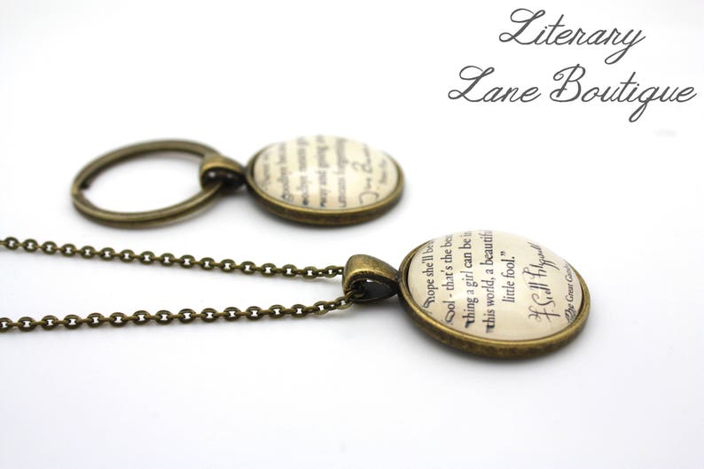 John Steinbeck, 'A Loving Woman Is Indestructible', East Of Eden Quote Necklace or Keyring, Keychain. image 5