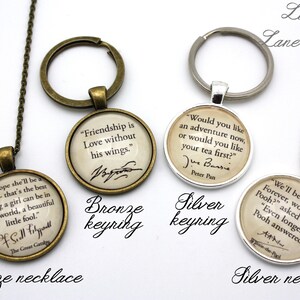 The Great Gatsby, 'I Hope She'll Be A Fool', F. Scott Fitzgerald Quote Necklace or Keyring, Keychain. image 2