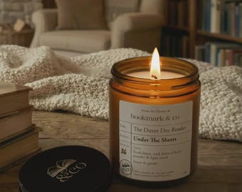 Fresh Linen - The Duvet Day Reader Library Card Candle - Hand-poured Coconut & Soy Wax