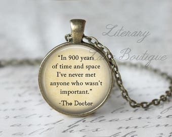 Doctor Who Quote Necklace, Tardis Keyring, Time Lord Jewelry