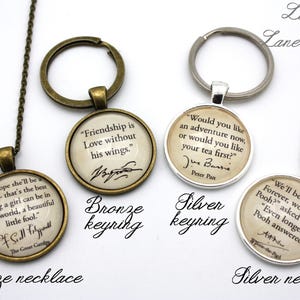 John Steinbeck, 'A Loving Woman Is Indestructible', East Of Eden Quote Necklace or Keyring, Keychain. image 2