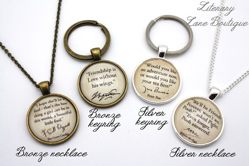 John Steinbeck, 'A Loving Woman Is Indestructible', East Of Eden Quote Necklace or Keyring, Keychain. image 2