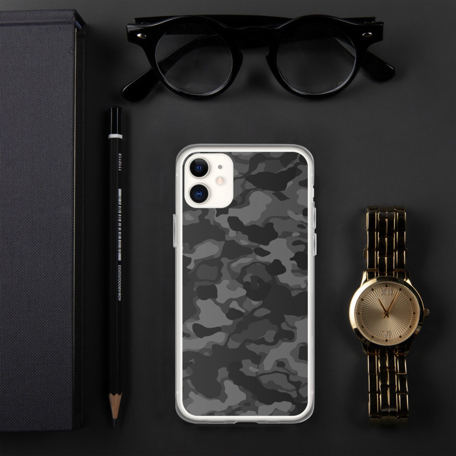 Black Camouflage iPhone Case Camo Phone Cases Etsy