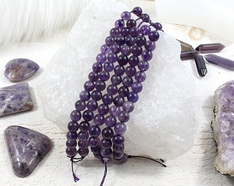 natural amethyst, ball beads, 1 THREAD, 20 pearls, +/- 6 to 7mm