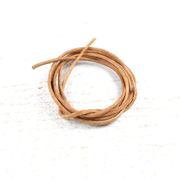 5 mètres de cordon de cuir naturel 2mm