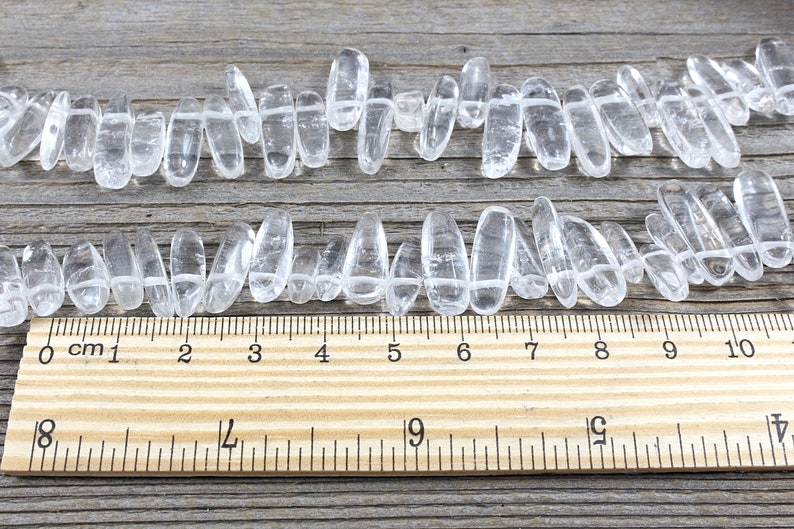 rock crystal, natural pendant beads, 1 THREAD, 50 pieces, / 13 to 19mm x 3 to 6mm image 3