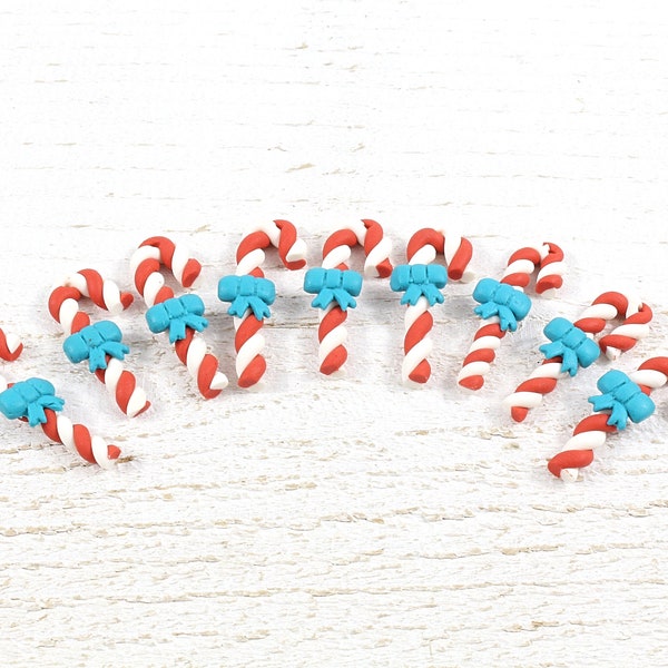 sucre d'orge de Noël, pendentifs en pâte polymère, lot de 20, +/- 25 à 30mm x 16mm