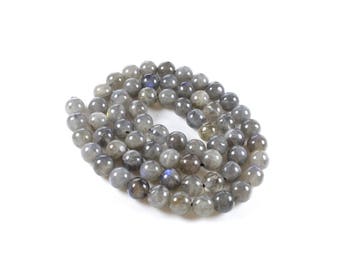 5 Perles en Labradorite Naturelle Noire 6mm GRADE AA    LBP00629