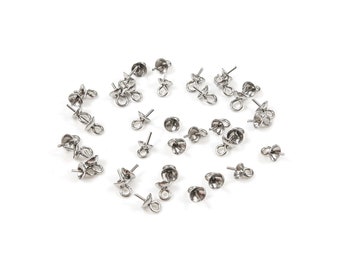 bélières acier inoxydable, inox, à coller, lot de 10, +/- 7 x 4mm