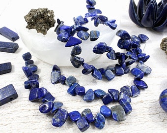 lapis lazuli, natural chip beads, 1 THREAD, 20 beads, +/- 10 to 17mm x 7 to 10mm