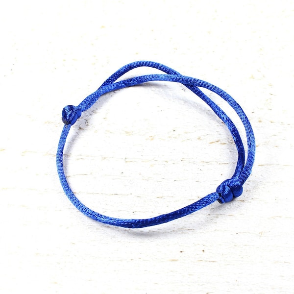 20 supports de bracelet ajustable en fil nylon queue de rat bleu +/- 40 à 80mm