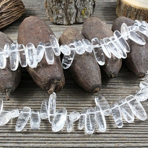 rock crystal, natural pendant beads, 1 THREAD, 50 pieces, / 13 to 19mm x 3 to 6mm image 1