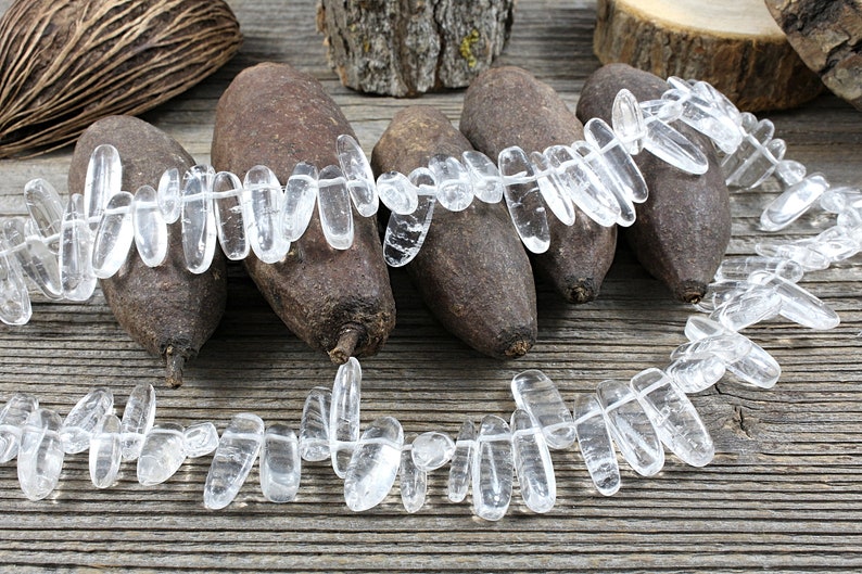 rock crystal, natural pendant beads, 1 THREAD, 50 pieces, / 13 to 19mm x 3 to 6mm image 1