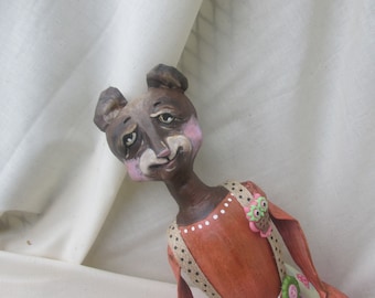 Barry Bear a Sweet Spring Woodland inspired Bear Doll One of a Kind and Unique Handcrafted by Kathie Ruffner Primville