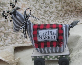 Handcrafted Reindeer OOAK Original One oF a Kind created By Kathie Ruffner of Primville Unique Christmas Deer Whimsical TabletopDecoration