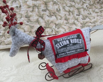 Handcrafted Reindeer OOAK Original One oF a Kind created By Kathie Ruffner of Primville Unique Christmas Deer Whimsical TabletopDecoration