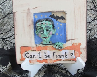 Creepy Peepers Frankenstein looking in the window Unique Handcrafted Original One of a Kind Piece created by Kathie Ruffner of Primville