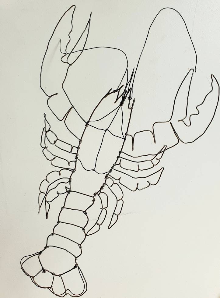 Homard, Crustacé, Sculpture, Décoration Intérieure, Fil de Fer Recuit, Artisanat, Bretagne, Fruits M