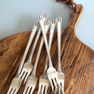 Vintage Silver Plate Cocktail Appetizer Forks Holmes & Edwards Century Pattern S/6