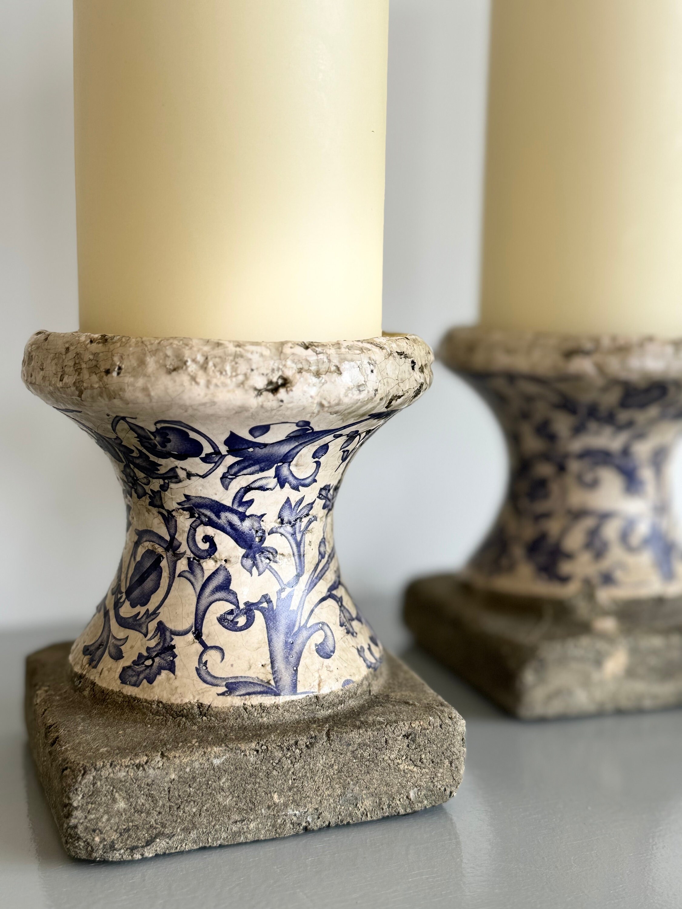 Candlestick Holders - LHQOO Metal Vintage Candle Holder With Non -Slip Base, Candle Holders Decorative Available For Home Decor, Wedding, Dinning, Party, Anniversary(Small Size