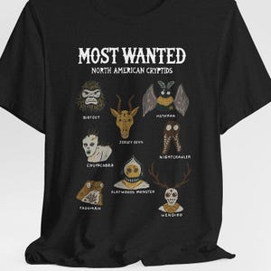 Camiseta de críptidos norteamericanos, camiseta de criptozoología, camiseta de críptidos, regalo para amantes de los críptidos, camiseta divertida