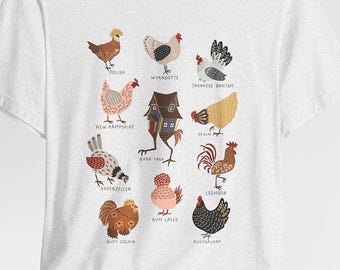 Baba Yaga Chicken T-Shirt: Hand-Drawn Cryptid Folk Art