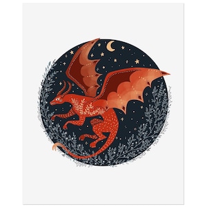 Jersey Devil Art Print: Hand-Drawn Cryptid Gothic Folk Art