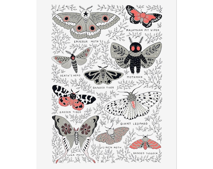 Mothman Art Print: Cryptid Illustration, Eerie Home Decor