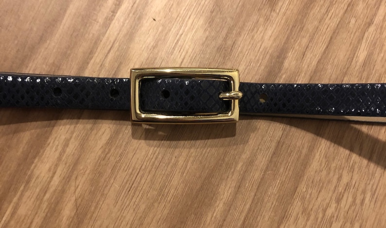 narrow belt Size Small Dark blue belt vegan belt Vintage 5 holes| textured belt