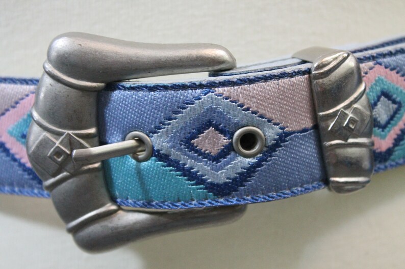 fashion belt pink and blue Colorful belt with Rhombus Shape with Trapezoid Siding| Square Buckle with 5 holes| Vintage ladies belt
