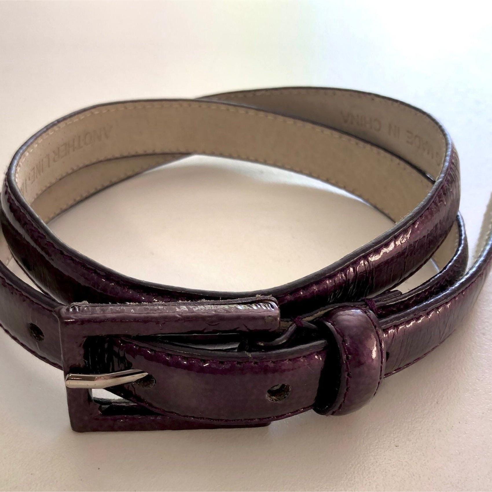 ?Another line adjustable silver tone leather belt Concitor Men main image 2