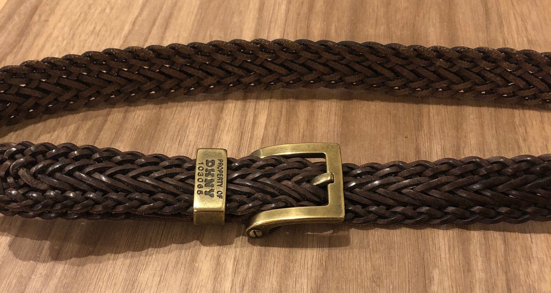 DKNY Dark Brown Belt | Genuine Leather Belt | Woven Belt  display picture 2