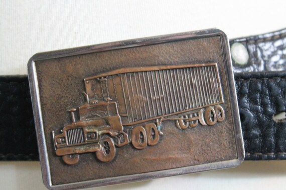 Vintage Belt | Trucker Belt Buckle | Leather Belt… - image 3