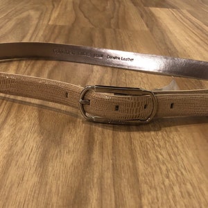 Reversible tan/silver vintage  Calvin Klein belt | genuine leather belt | narrow belt | textured belt | 5 holes| Size Small | Vintage