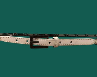 Via Spiga Black Genuine Leather Belt with Silver Hoop Buckle - Large VIA SPIGA Black Belt Italian Leather Free Size Adjustable  main image 4