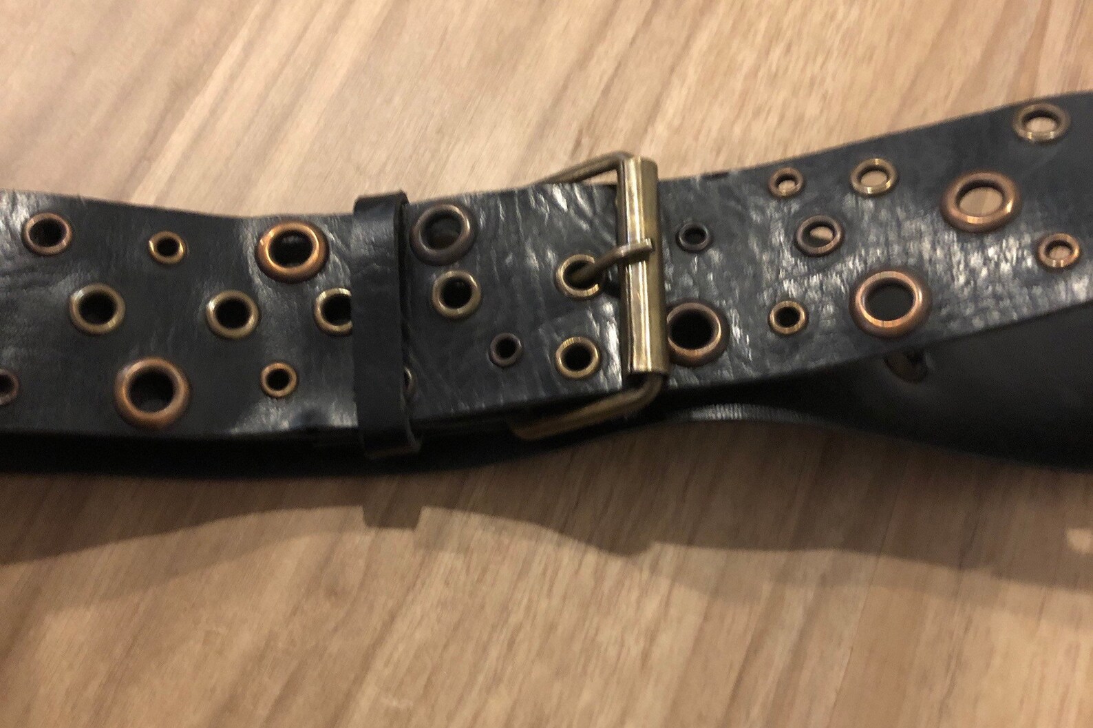 Spunky Black Belt Lots of holes Chunky belt edgy belt | Etsy