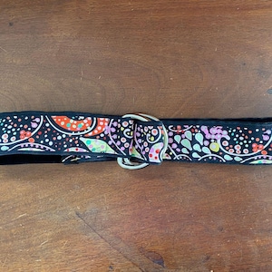 Colorful D-Ring Fabric Belt With Abstract Pattern By Wink