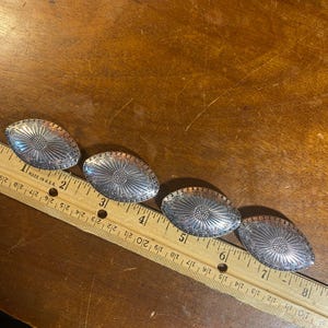 Large Flat Oval Metal Beads Antique Silver 4 Pcs Jewelry Craft Supplies