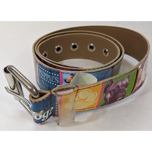 Playful Colorful Dog Print Belt Size L