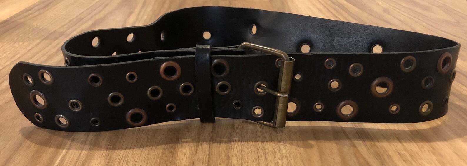 Spunky Black Belt Lots of holes Chunky belt edgy belt | Etsy