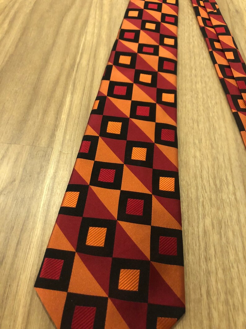 Fathers Day Guy Gift retro cool vintage tie warm colored tie 100/% Silk Funky Tie