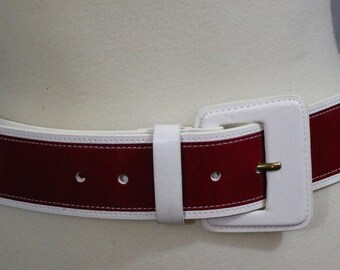 Vintage GARUGLIERI Beige Leather Italian Women Belt Size  display picture 1