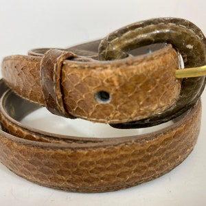 Vintage BElt | GENUINE Snake Skin Belt |  Buckle | Retro Belt | Size M Thin | Western Belt | Leather Belt | Funky Belt | Narrow